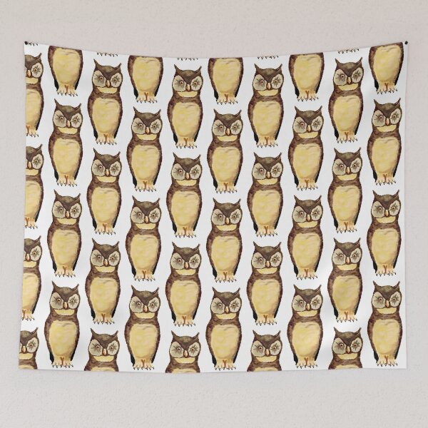 Item preview, Antique Inspired Fluffy Owl, Digital Painting, Repeating Pattern designed and sold by Nicolette Olivier.
