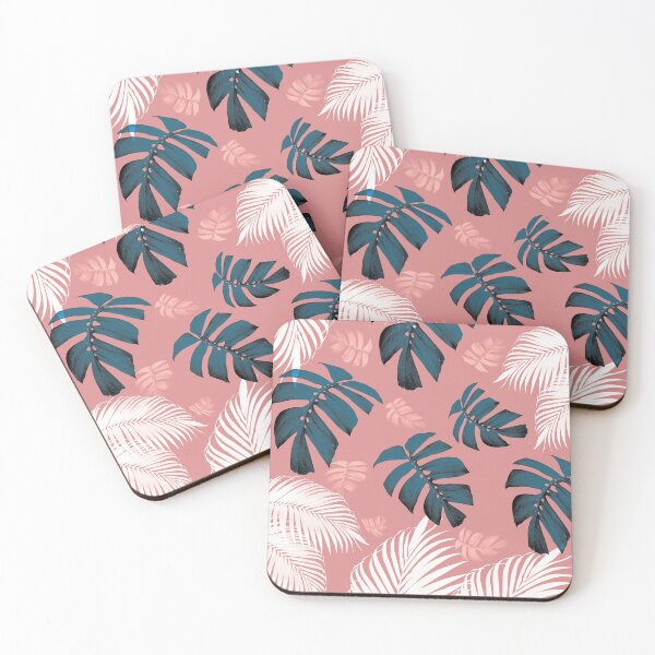Item preview, Tropical Leaves with pink background by Justin Cobb designed and sold by Justin Cobb.