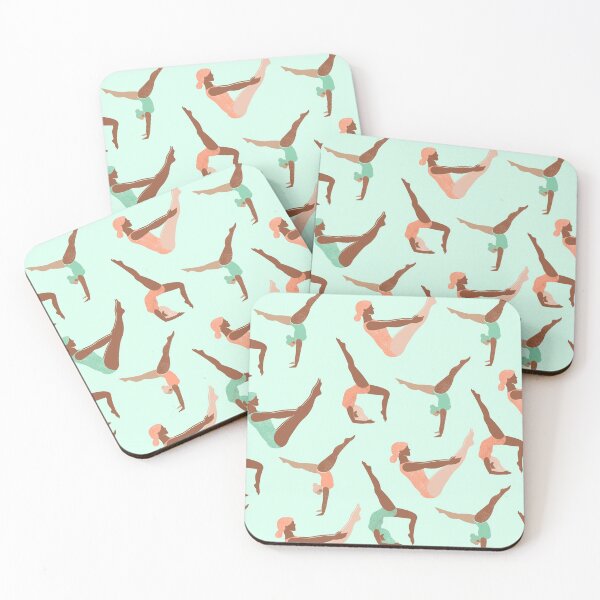Item preview, Aesthetic Pink and Teal Yoga Pattern designed and sold by STAR10008.