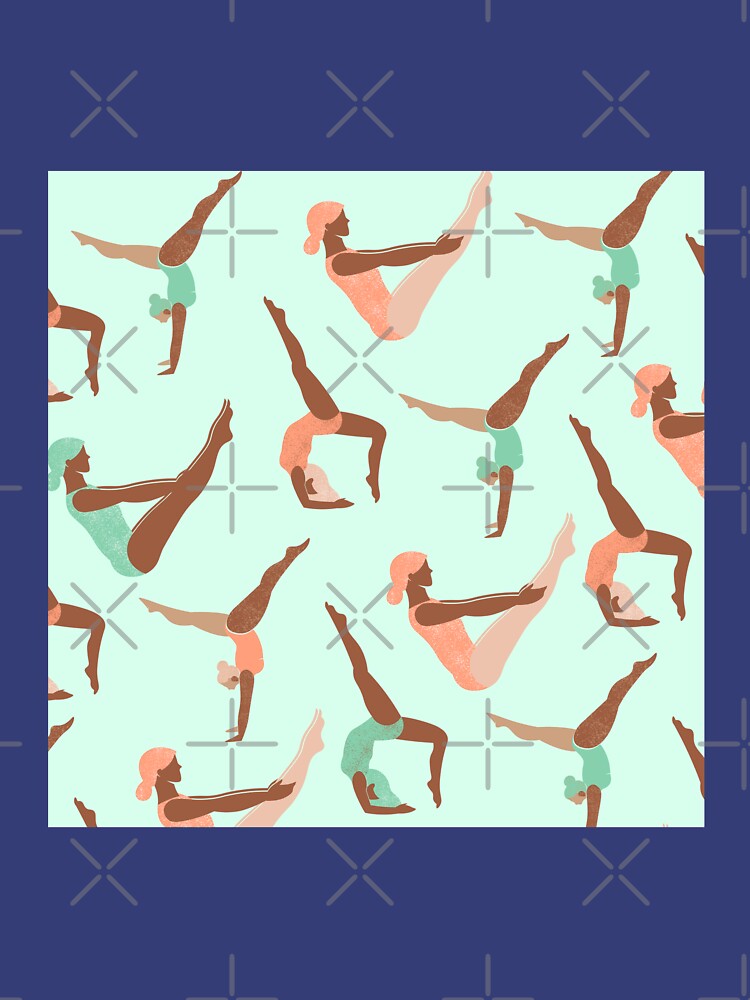 Aesthetic Pink and Teal Yoga Pattern Sticker for Sale by STAR10008