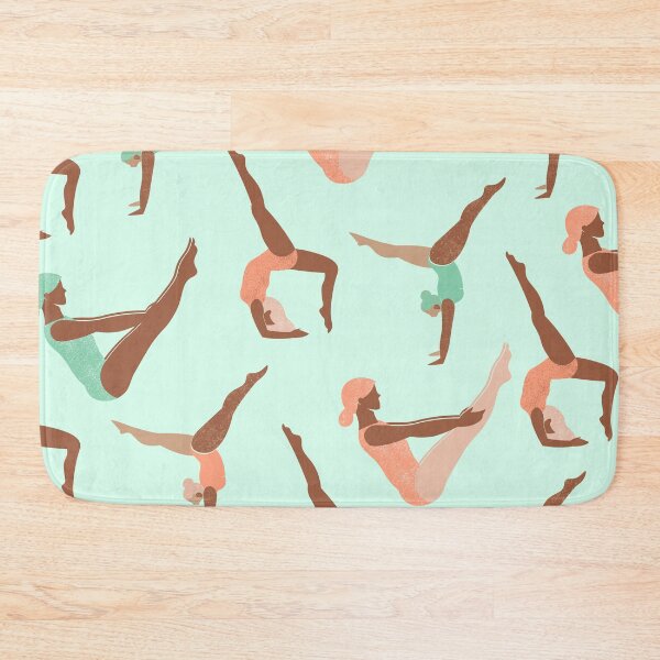 Item preview, Aesthetic Pink and Teal Yoga Pattern designed and sold by STAR10008.