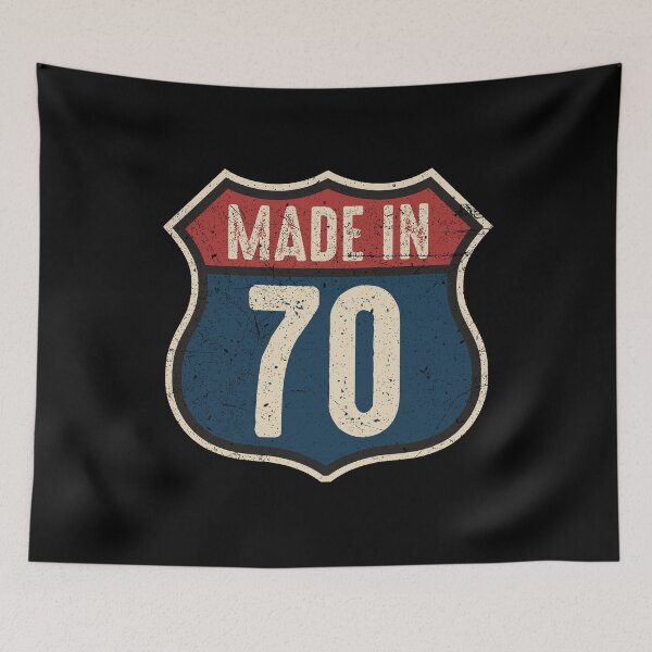 Item preview, Vintage 1970 Trucker Birthday 52 Years Old Interstate Shield designed and sold by MintaApparel.