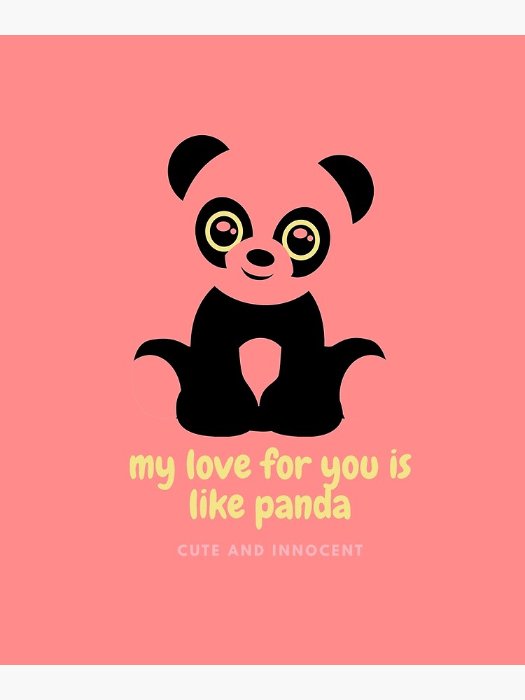 Cute little panda with text hello. Baby animal illustration for