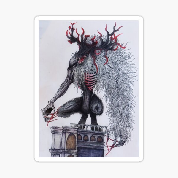 Bloodborne Cleric Beast Sticker By Hollyjkeane Redbubble   St,small,507x507 Pad,600x600,f8f8f8 