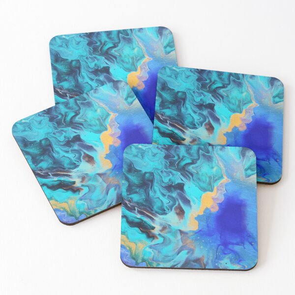 Item preview, Blue, Teal and Gold Dutch Pour 2 designed and sold by crystalorrainee.