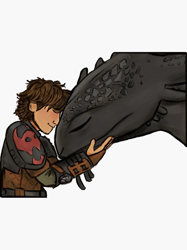 Hiccup And Toothless Sticker By Alethaina Redbubble
