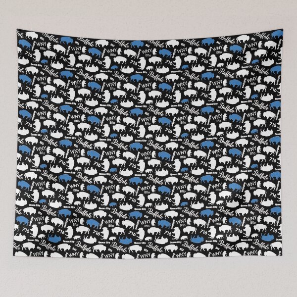 Item preview, Buffalo New York WNY 716 BuffaLove Pattern Black, White, Blue designed and sold by Art by Jess.
