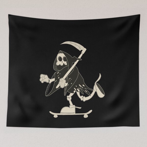 Item preview, Grim reaper skeleton skateboarder designed and sold by Dream Imagine Create ..