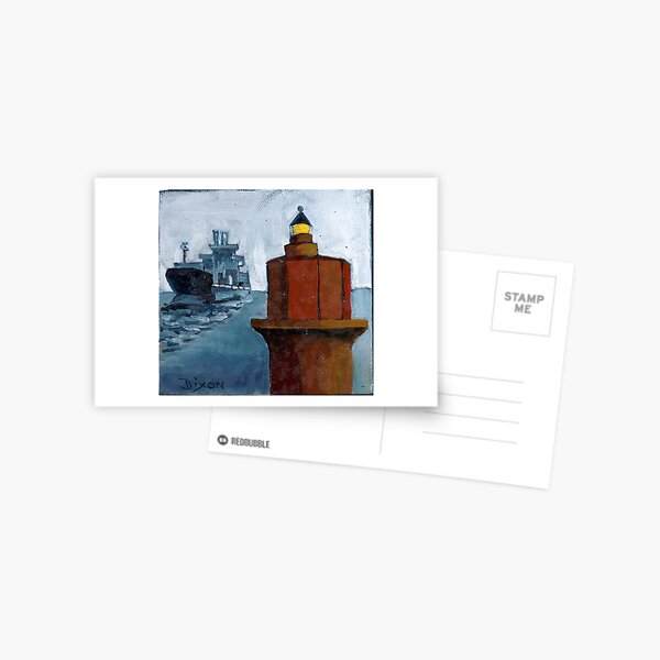 Item preview, Wolf Trap Lighthouse with Passing Freighter designed and sold by Phyllis Dixon.