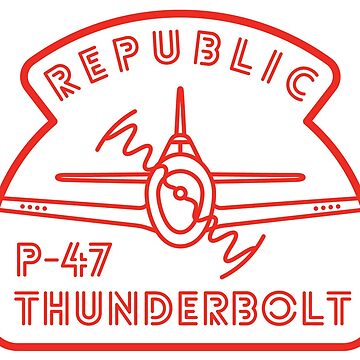 Artwork thumbnail, P-47 Thunderbolt neon red by Aeronautdesign