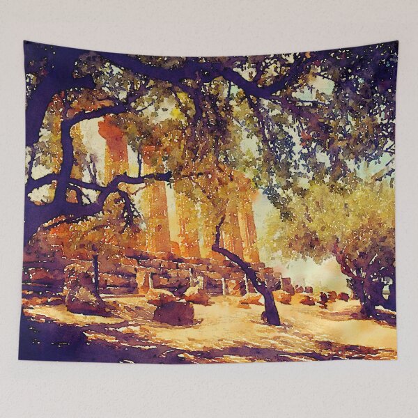 Aperçu de l'œuvre Temple et oliviers, Agrigento, Sicile créée et vendue par Douglas E. Welch Design and Photography.