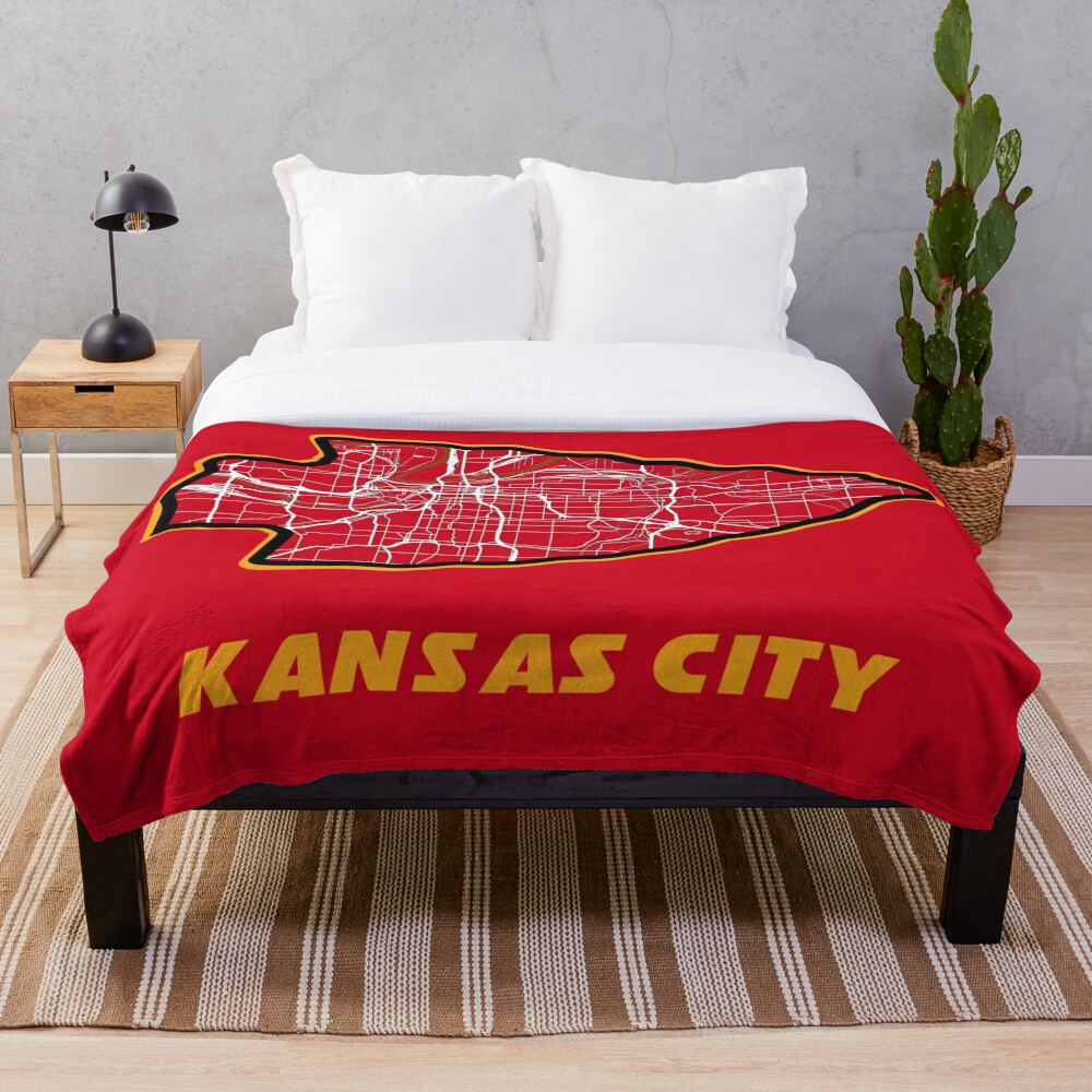 Kansas City Arrowhead Map in Chiefs Colors Tapestry for Sale by