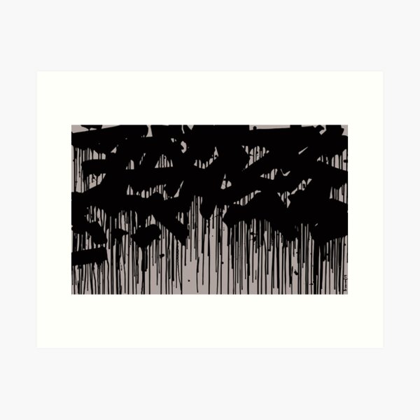 drip bw Art Print