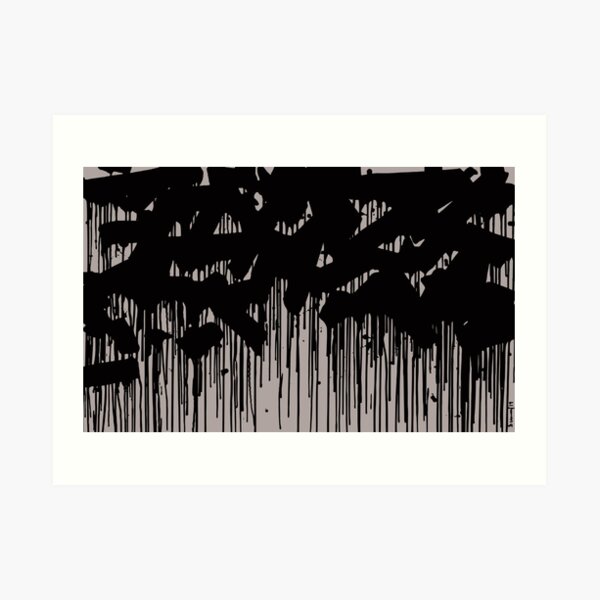drip bw Art Print