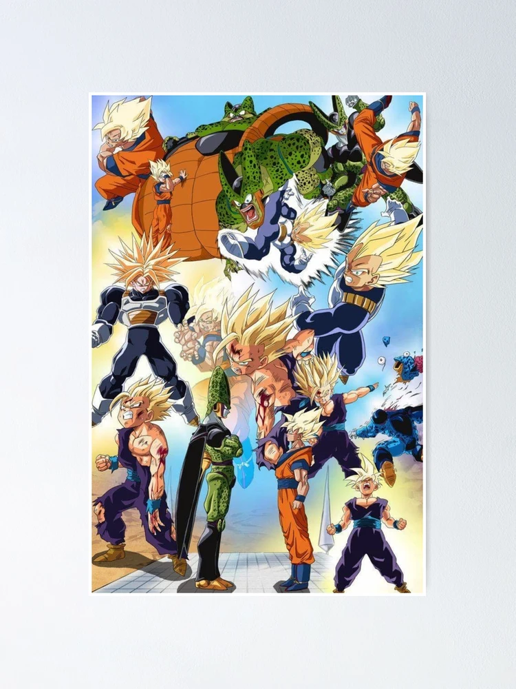 Dragonball Z Cell Saga 12x16” Poster Game room Decor Wall Dbz