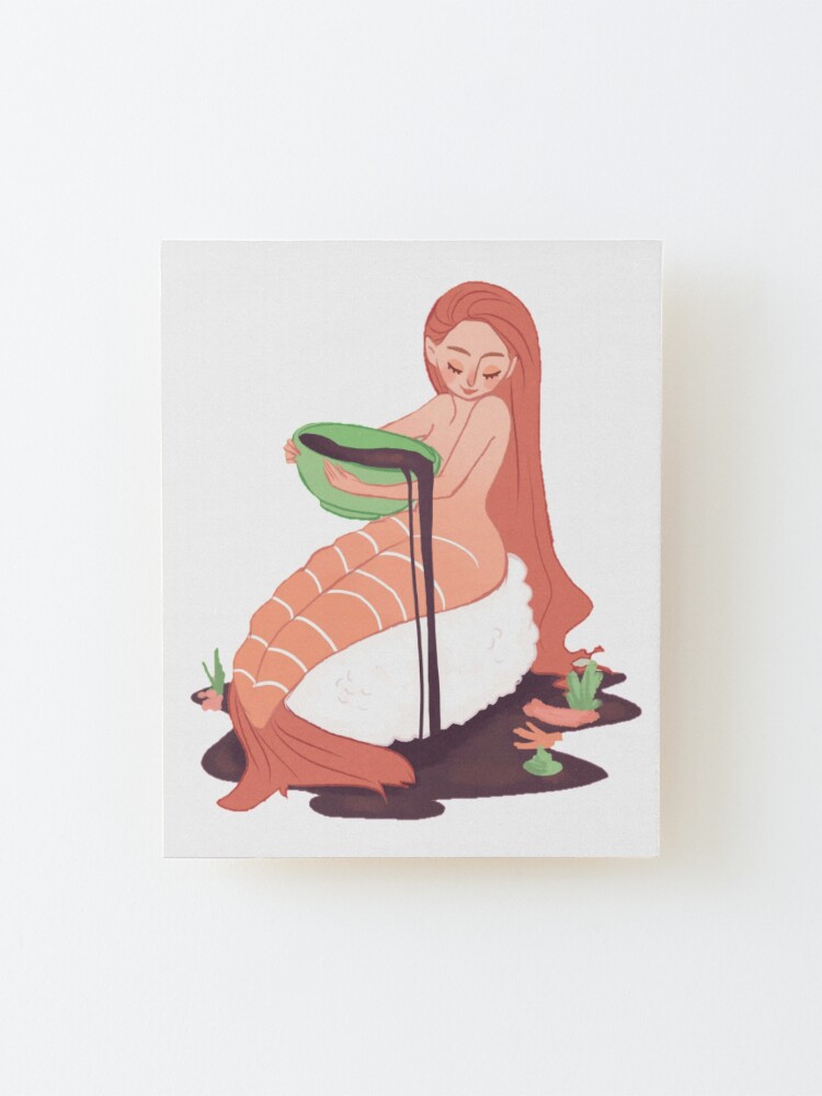 Alternate view of Sushi Mermaid Mounted Print