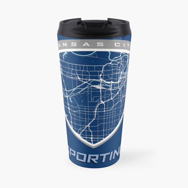 Kansas City Map in Sporting Colors Travel Mug