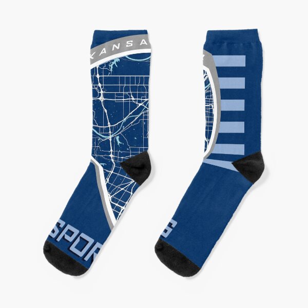 Kansas City Map in Sporting Colors Socks