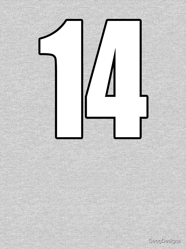 14 number fourteen - soccer sport shirt number Sticker by GeogDesigns