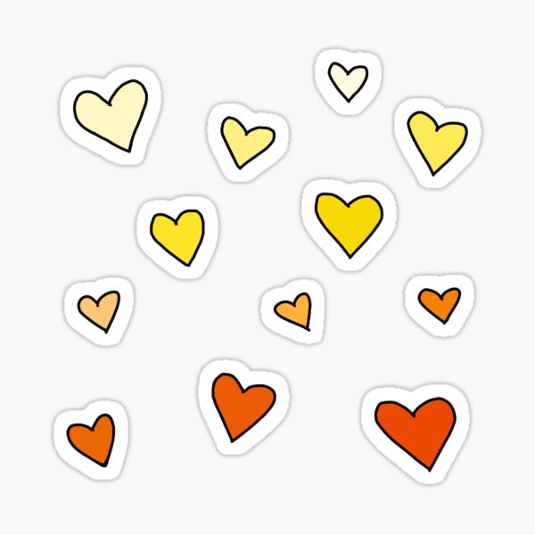 Item preview, yellow and orange hearts pack designed and sold by aacreates.