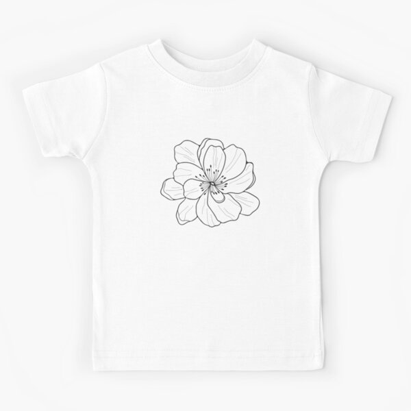 Junior's Design By Humans flower art By hkartist T-Shirt - White - Small