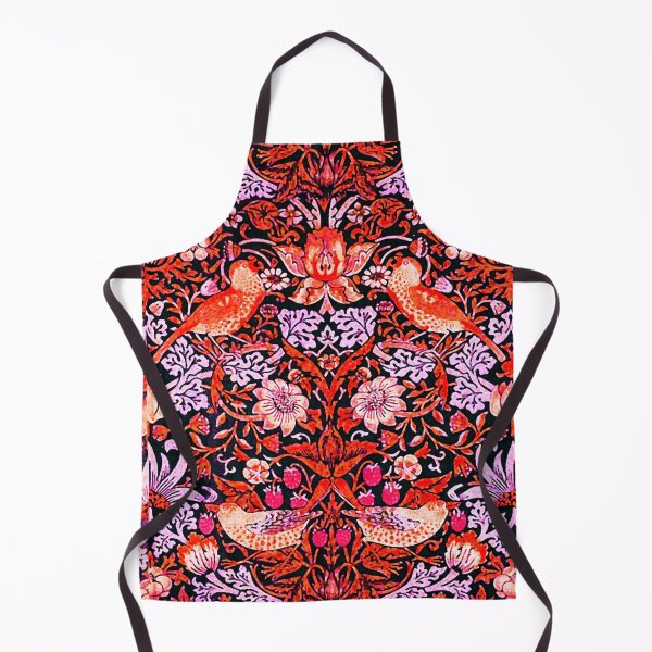 Item preview, STRAWBERRY THIEF Birds Flowers,Strawberries Art Nouveau Red Black White Floral designed and sold by BulganLumini.