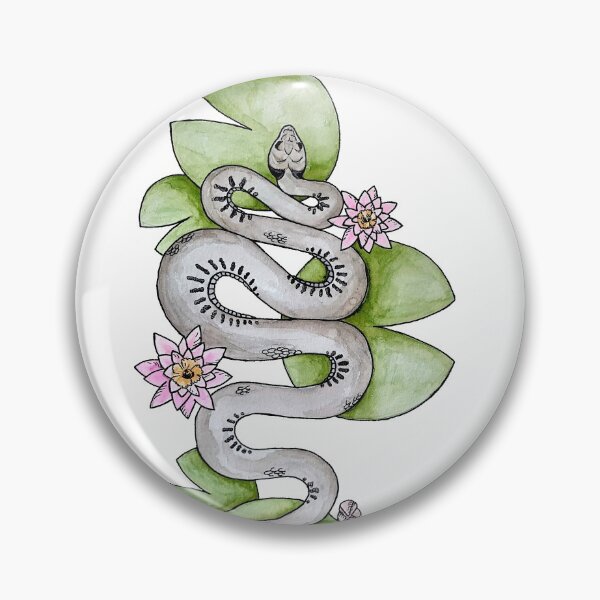 Item preview, Grass Snake with Lilies designed and sold by mayke920.
