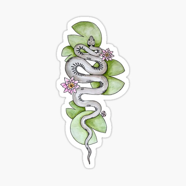 Item preview, Grass Snake with Lilies designed and sold by mayke920.