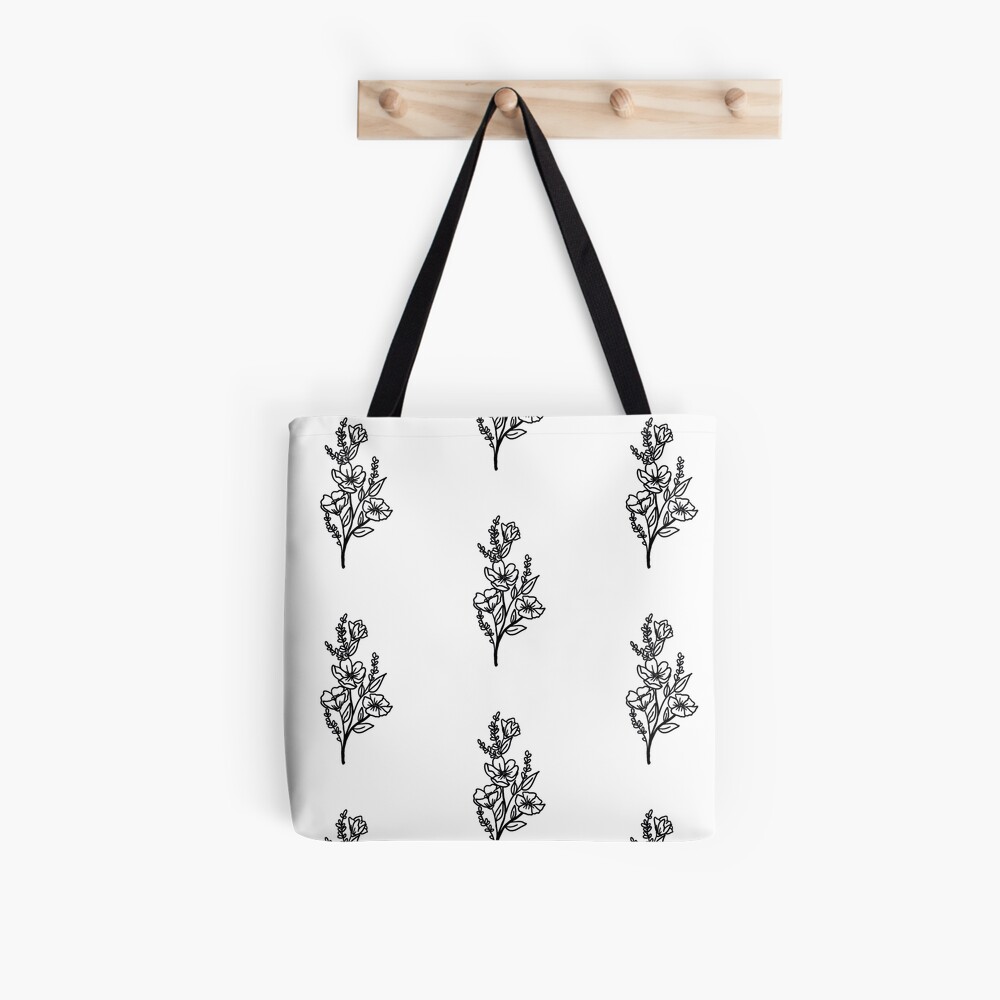 woman with flowers line art Tote Bag for Sale by Daezha Kirk