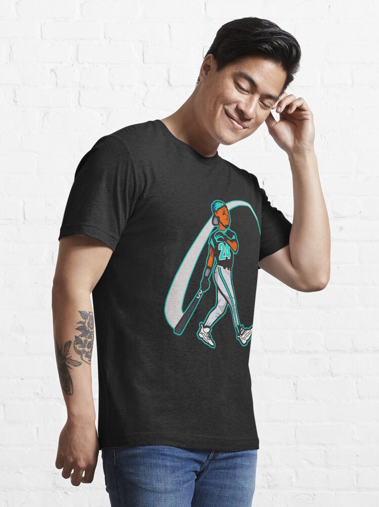 Ken Griffey Jr Mariners Home Run T-Shirt from Homage. | Teal | Vintage Apparel from Homage.