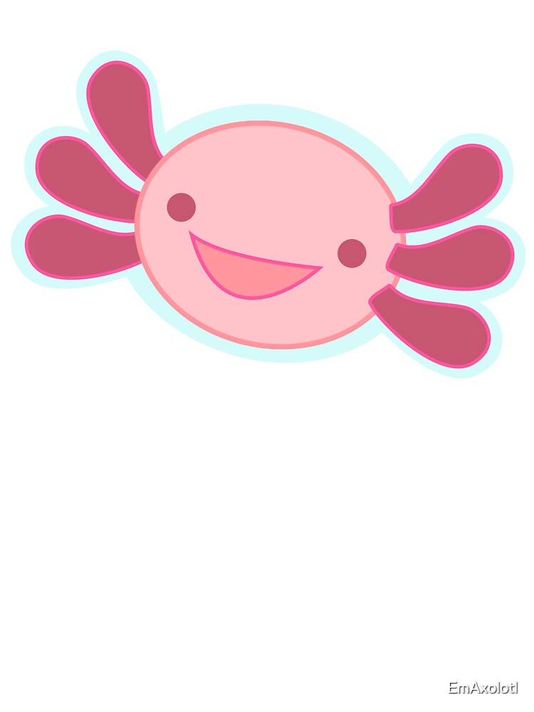 Cute Smiling Axolotl Blue Ver Kids T Shirt By Emaxolotl Redbubble