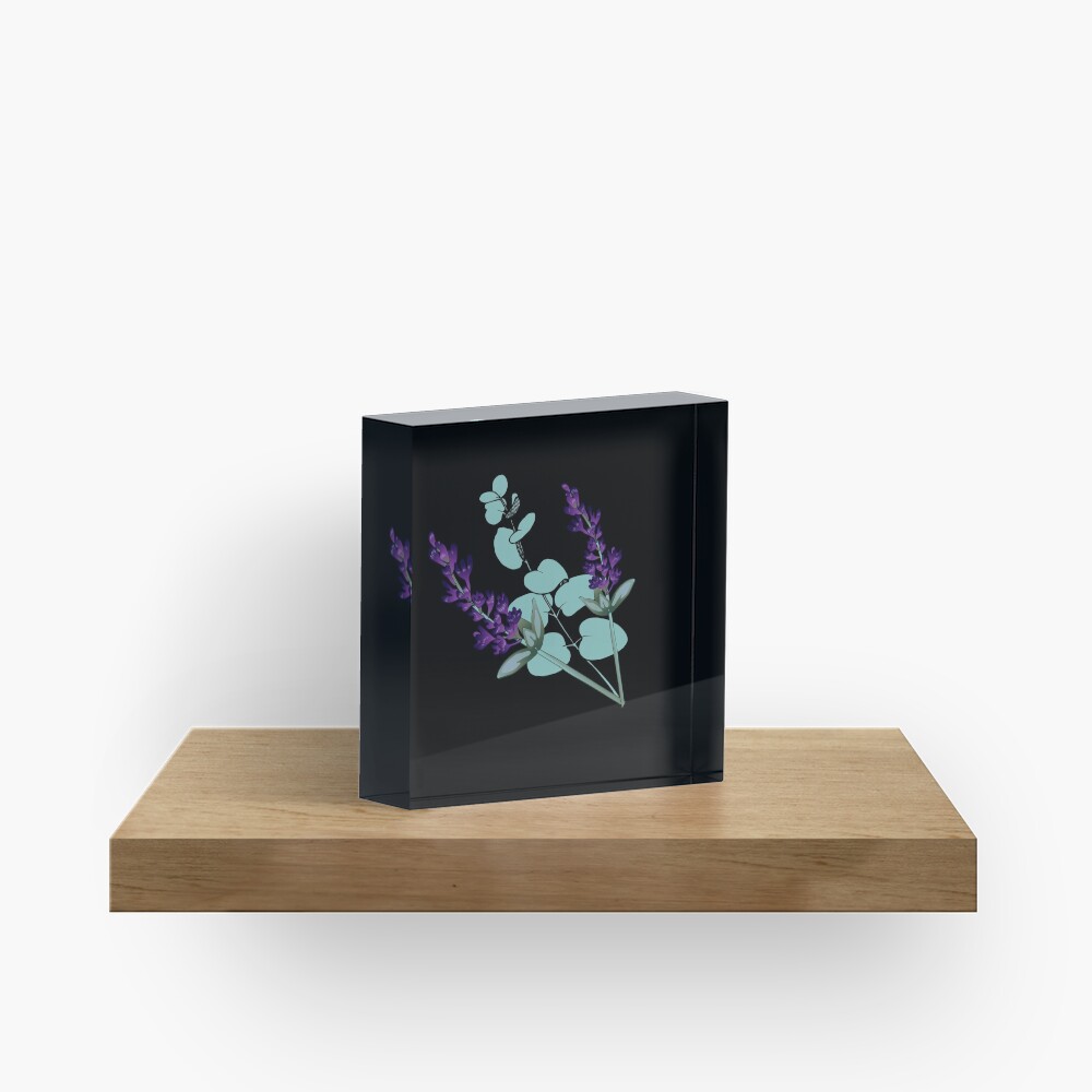 Eucalyptus and lavender Acrylic Block