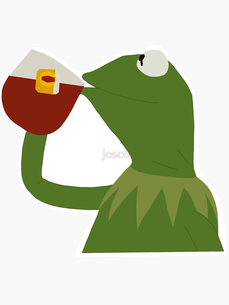 None Of My Business Kermit Meme Sticker For Sale By Josco Redbubble   Bg,f8f8f8 Flat,750x,075,f Pad,750x1000,f8f8f8 