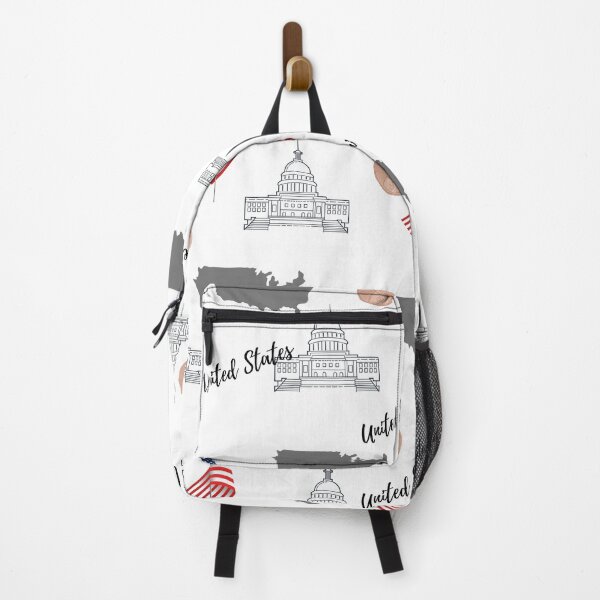 Item preview, The United States of America Flag Lincoln and White House designed and sold by Traveledesigns.