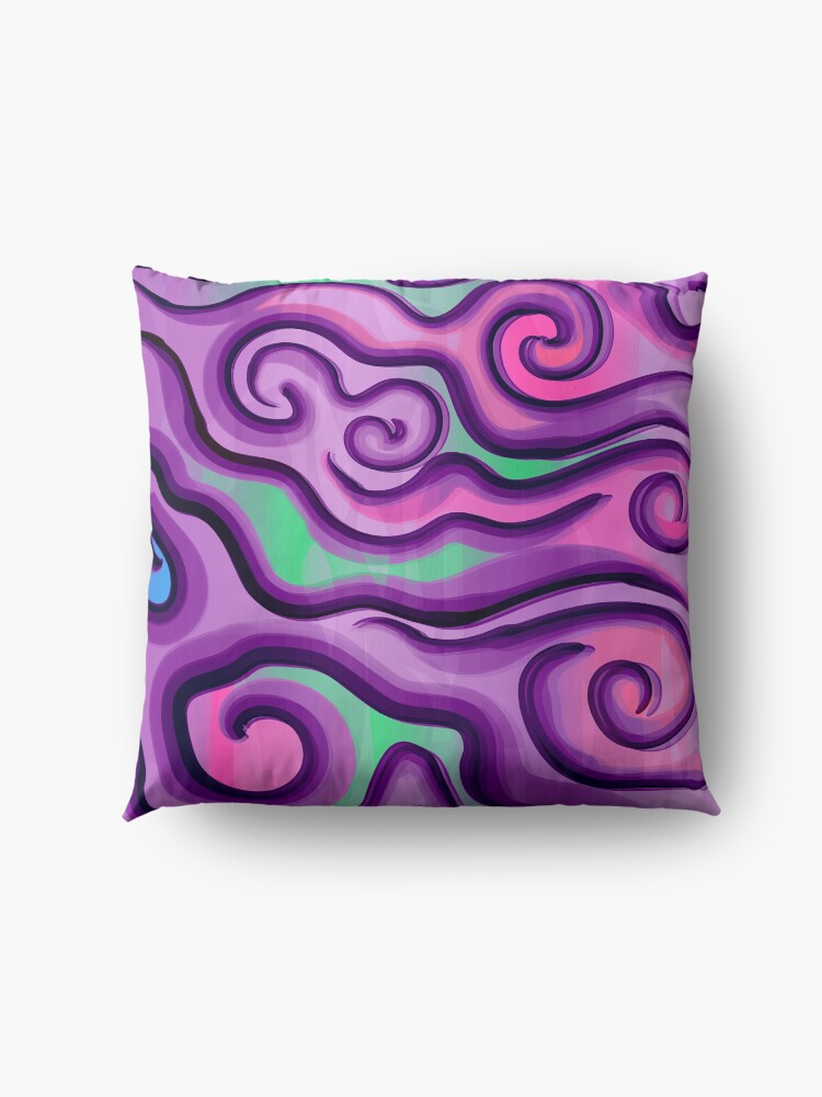 Alternate view of Psychedelic Swirls and Lines Pattern Floor Pillow