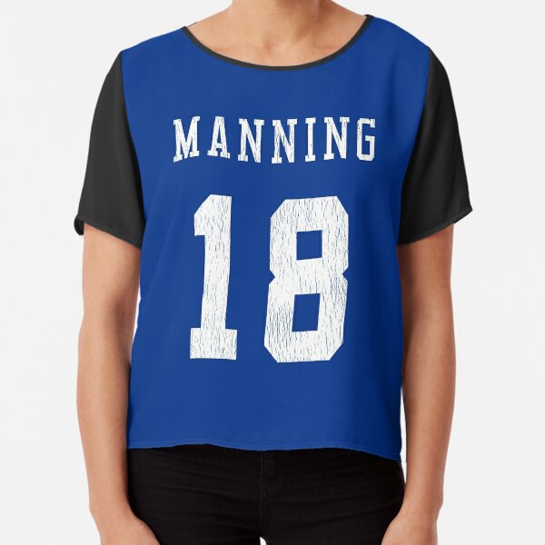 Indianapolis Colts Jersey Women Large Blue Peyton Manning 18 V-Neck  Polyester