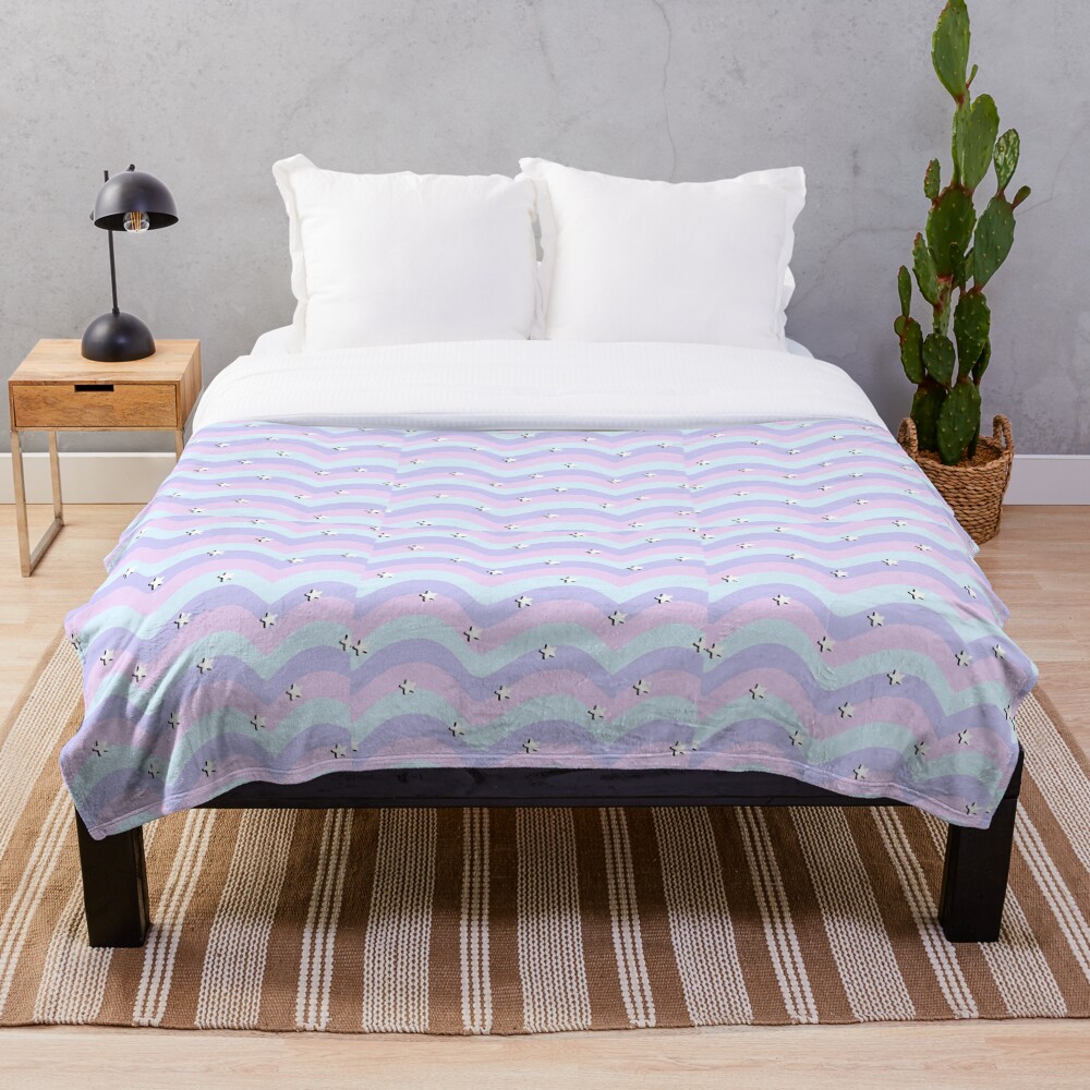 "Cute Aesthetic Pastel Stars" Throw Blanket for Sale by spillthebeenz Redbubble