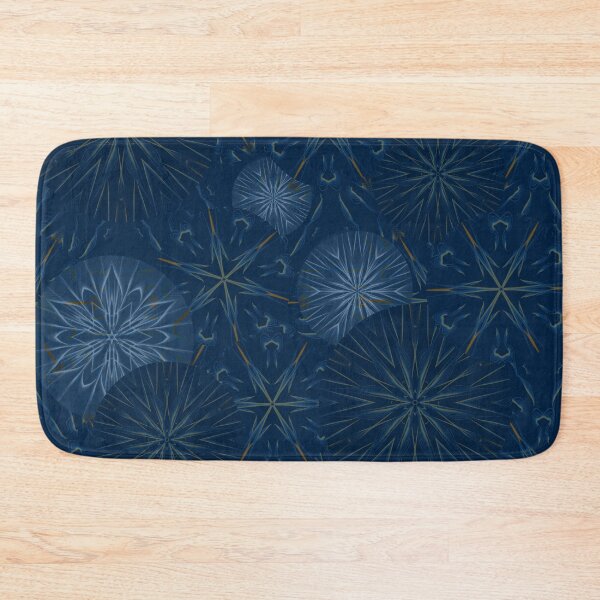 Item preview, Prussian Blue and Copper Mandala Geometric Pattern Set - variation 1- Larger scale  designed and sold by wild.geranium.design.