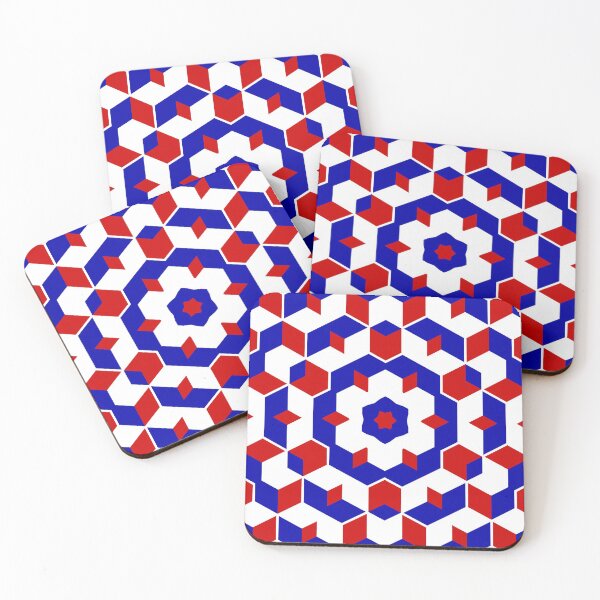 Item preview, Red Blue Abstract Geometric Diverging Cubes Design designed and sold by royrahul.