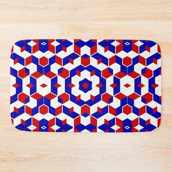 Item preview, Red Blue Abstract Geometric Diverging Cubes Design designed and sold by royrahul.