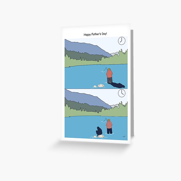 Father's day fishing cards - funny fisherman cartoon Greeting Card