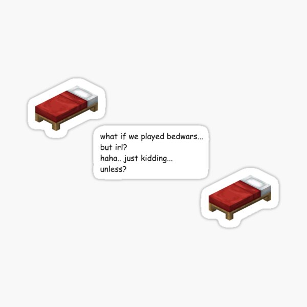 Game Minecraft Pc Stickers Redbubble - b e d w a r s alpha roblox