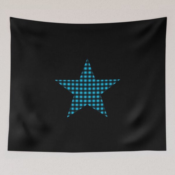 Item preview, Estrella de cuadros azules y negros designed and sold by Bumblefuzzies.