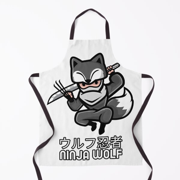 Item preview, Ninja Wolf - Cute Japanese Cartoon designed and sold by BorvickTees.