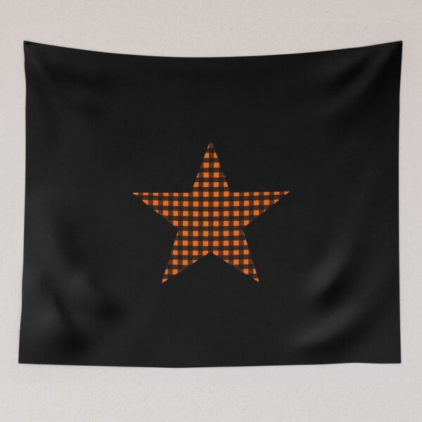 Item preview, Orange and Black Gingham Star designed and sold by Bumblefuzzies.