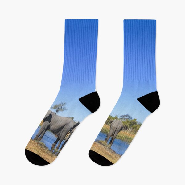 Item preview, Elephants Wading in a Shallow River in Botswana designed and sold by SafariByMarisa.