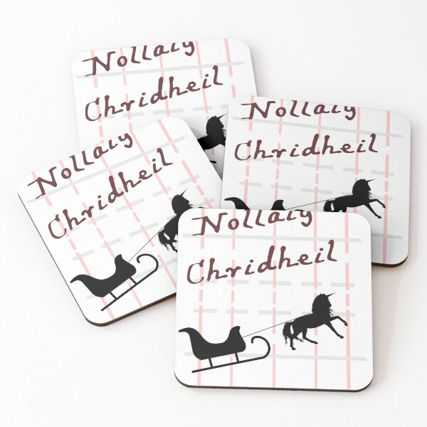 Item preview, Nollaig Chridheil Scottish Merry Christmas Unicorn Pulling Sleigh designed and sold by nerdchild.