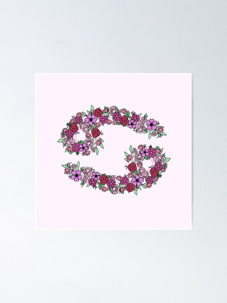 cute aesthetic floral cancer symbol\
