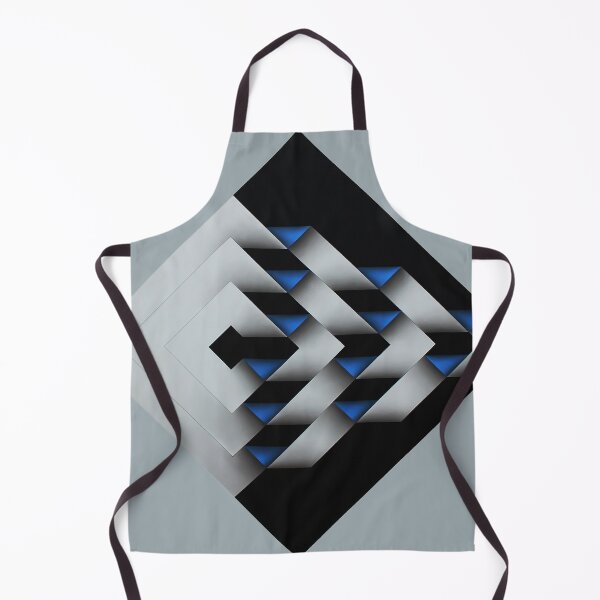 Item preview, folded black and white blue shapes geometric painting Omar rayo op art lines stripes diamond square designed and sold by mariaa999.