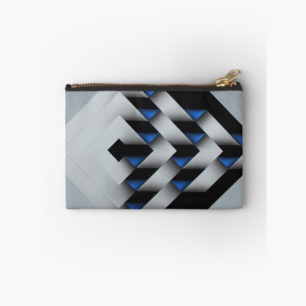 Item preview, folded black and white blue shapes geometric painting Omar rayo op art lines stripes diamond square designed and sold by mariaa999.
